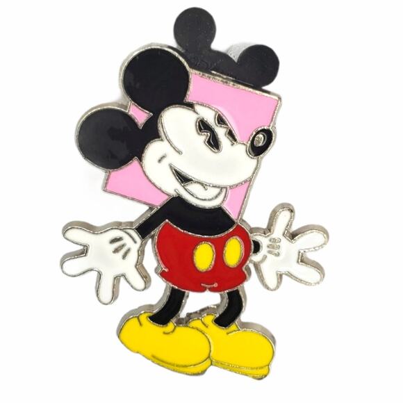 Disney Mickey Mouse Pink Square Enamel Pin - Picture 1 of 4